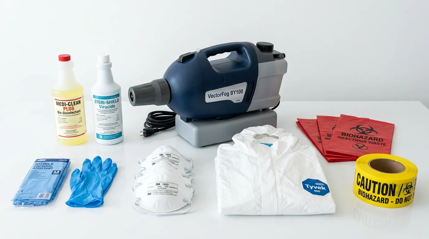 Professional biohazard remediation crew working in Winnetka